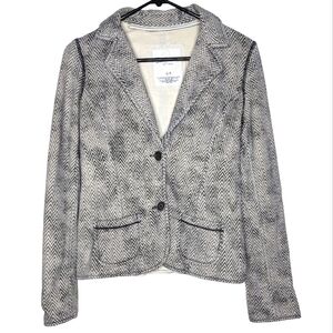 Aeropostale Double Button Cream Black Zigzag Pattern Work Blazer Size Small